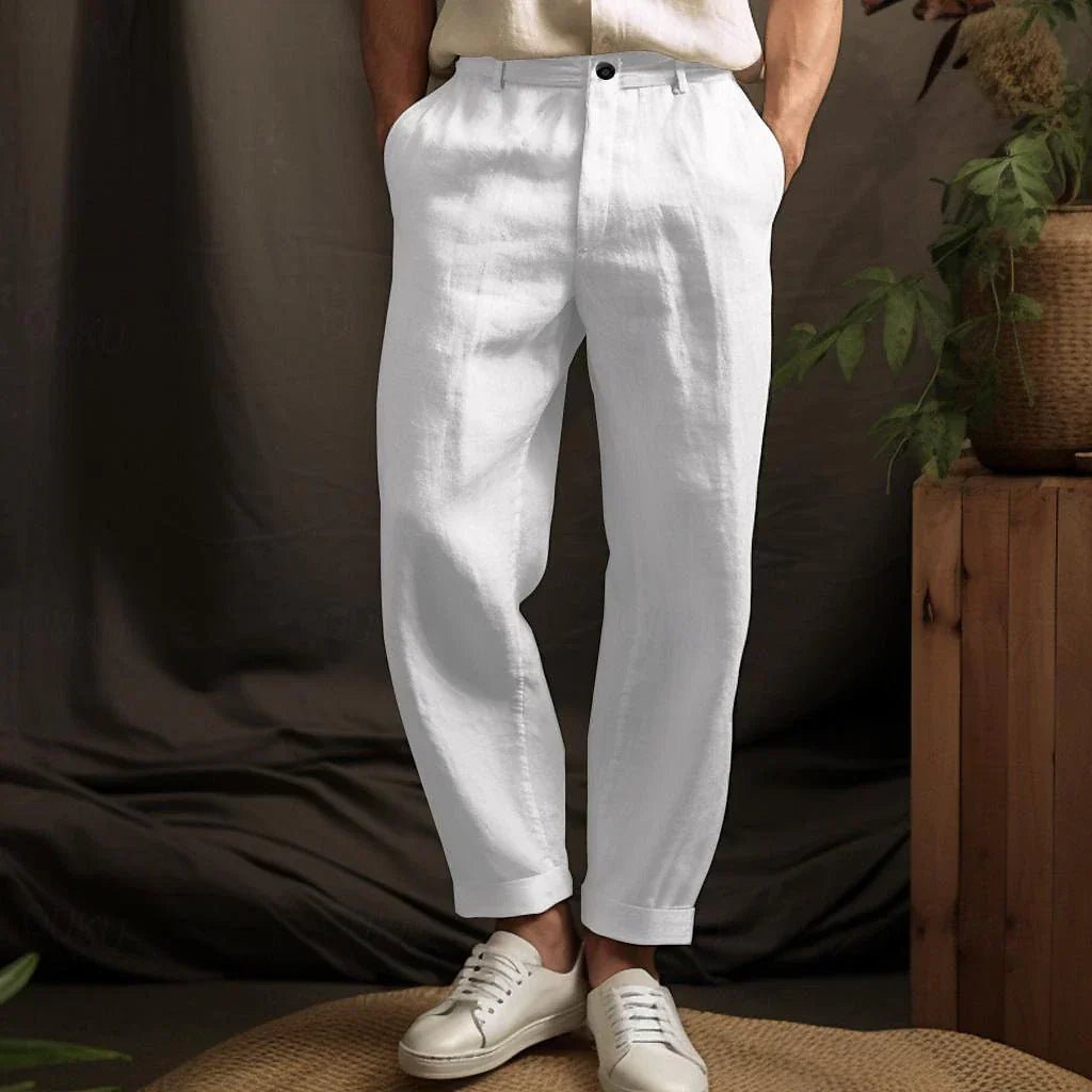 OLANE Relaxed Fit Tailored Trousers BeigeSMen's Bottoms