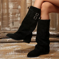 Retro – Schnallen Kniehohe Stiefel