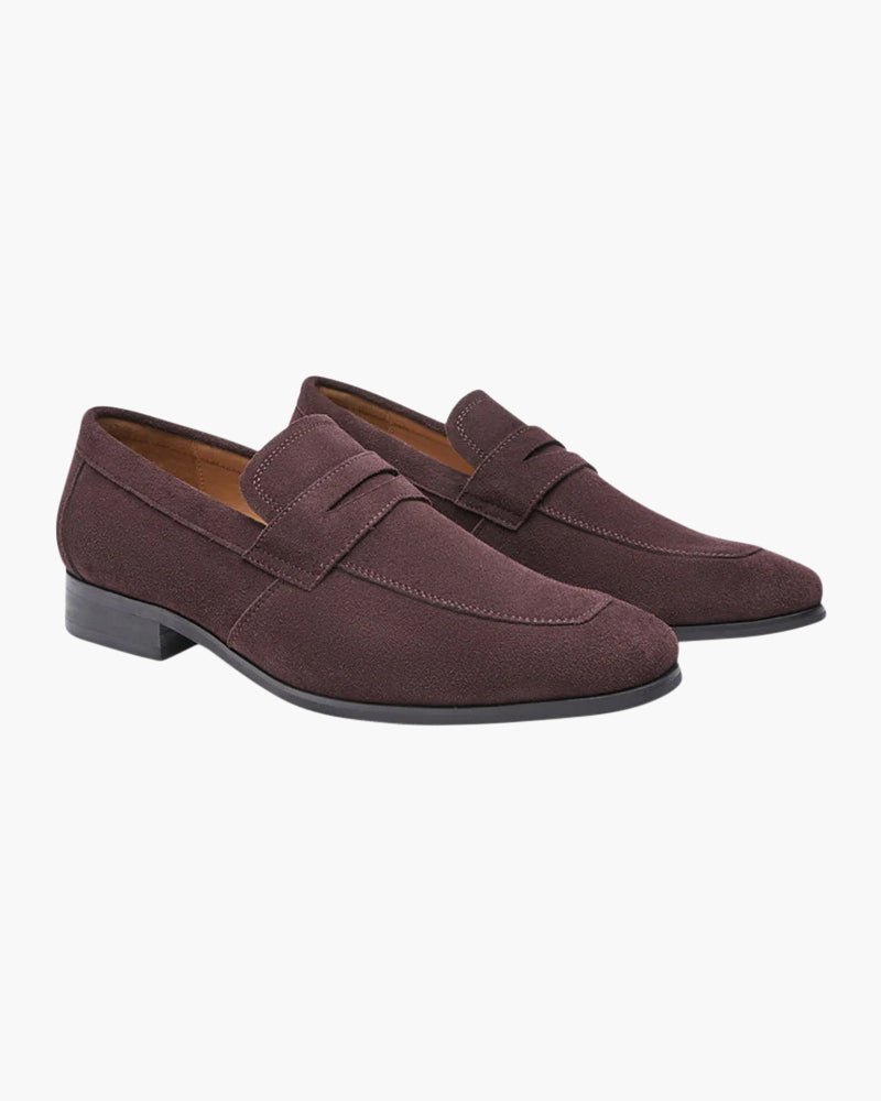 OLANE Retro Suede Penny Loafers Brown39Men's Shoes