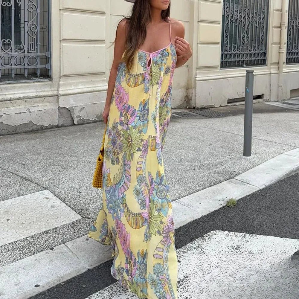 Anna – Chiffon-Trägerkleid mit Blumenmuster