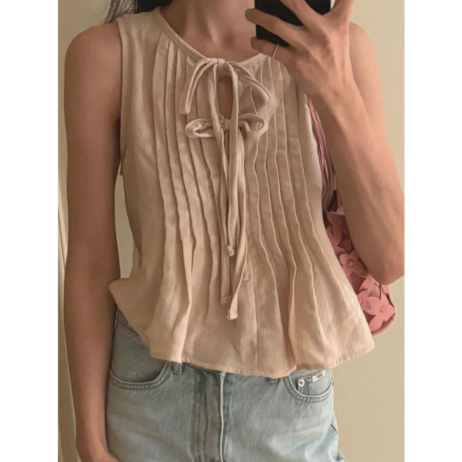 Carmen – Bluse mit Rüschensaum und Bindeknoten vorn