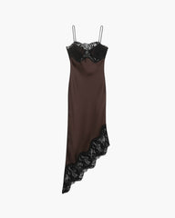 Clara – Ärmelloses Satin-Trägerkleid mit Spitze