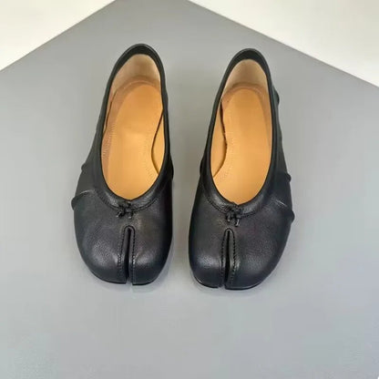 OLANE Slip-On Split-Toe Leather Mules Black35Women's Shoes