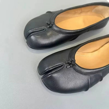 OLANE Slip - On Split - Toe Leather Mules Black35Women's Shoes