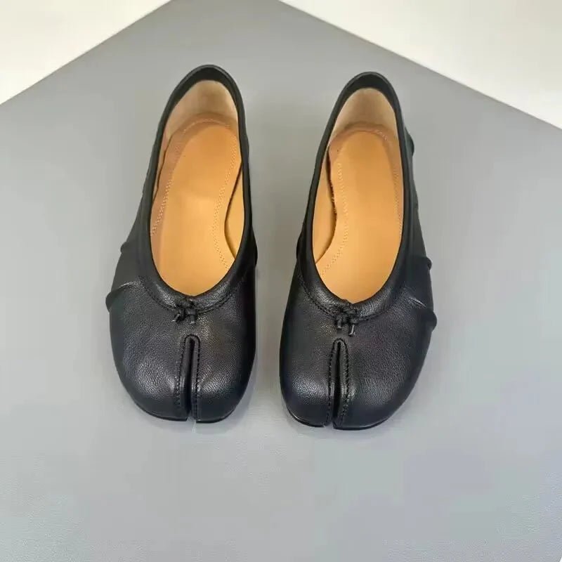 OLANE Slip - On Split - Toe Leather Mules Black35Women's Shoes