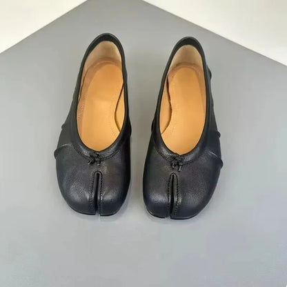 OLANE Slip - On Split - Toe Leather Mules Black35Women's Shoes
