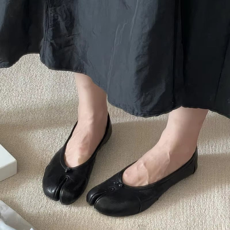 OLANE Slip - On Split - Toe Leather Mules Black38Women's Shoes