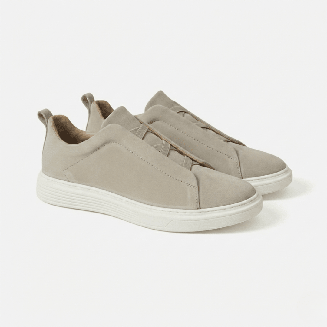 Agrousa – Sneaker in Velourslederoptik mit dreifachen Nähten