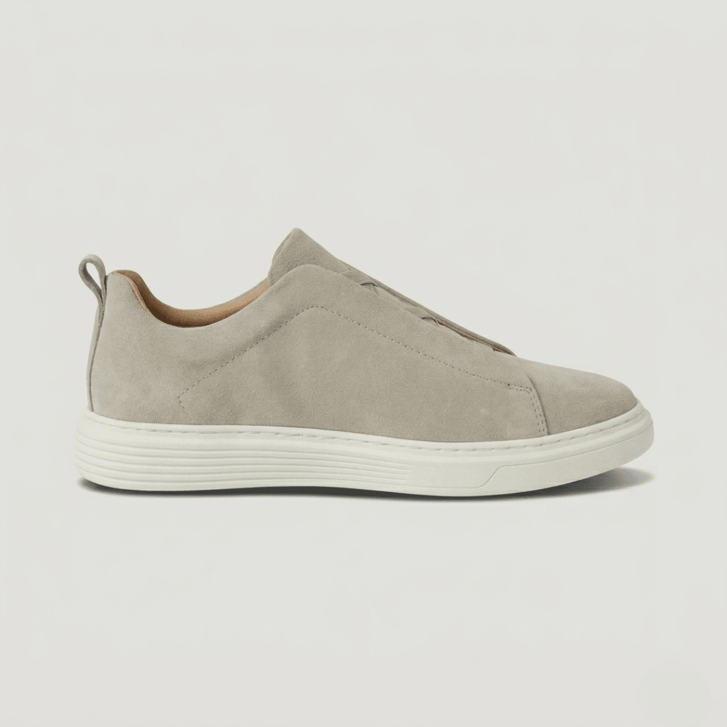 OLANE Slip - On Triple Stitch Suede Sneakers Beige39Men's Shoes
