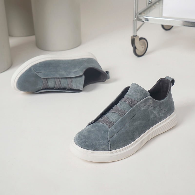 OLANE Slip - On Triple Stitch Suede Sneakers Grey37Men's Shoes