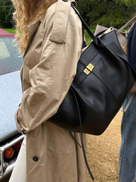 Geräumige Shopper Bag aus veganem Leder