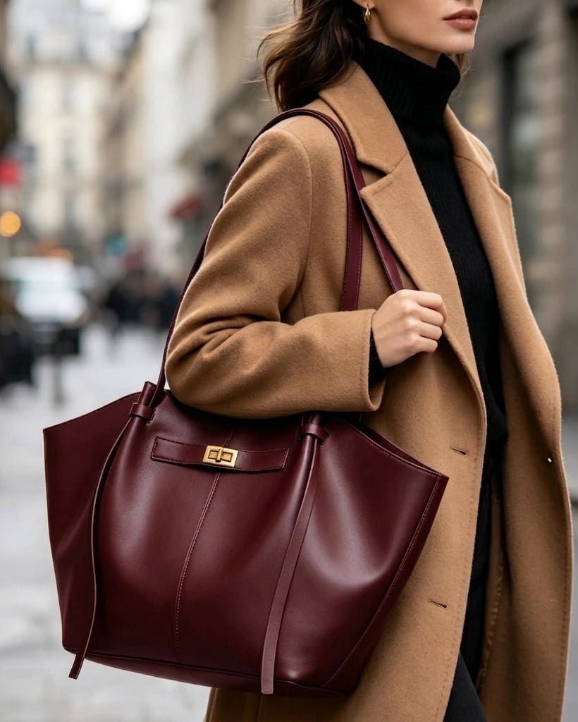 Geräumige Shopper Bag aus veganem Leder