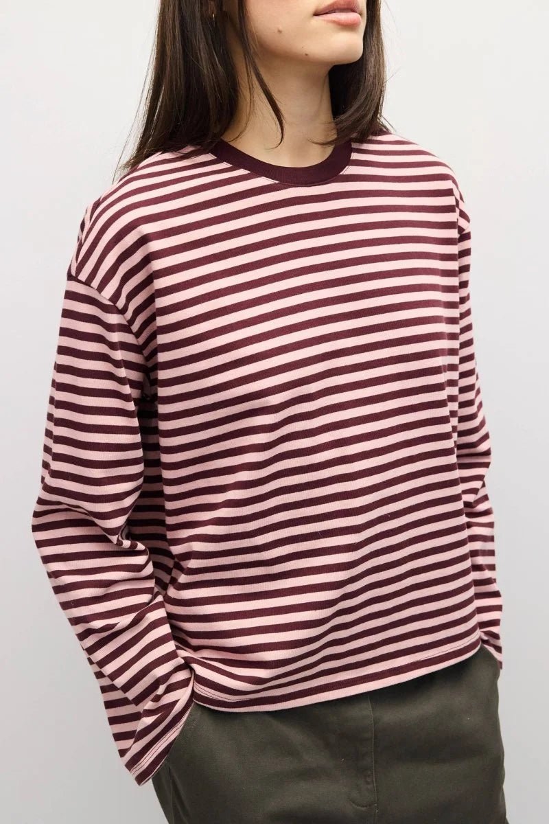 Gestreifter Oversize Strickpullover
