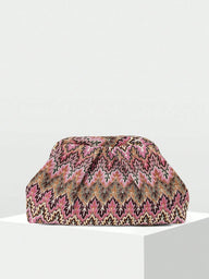 Strukturierte Jacquard-Falten-Clutch
