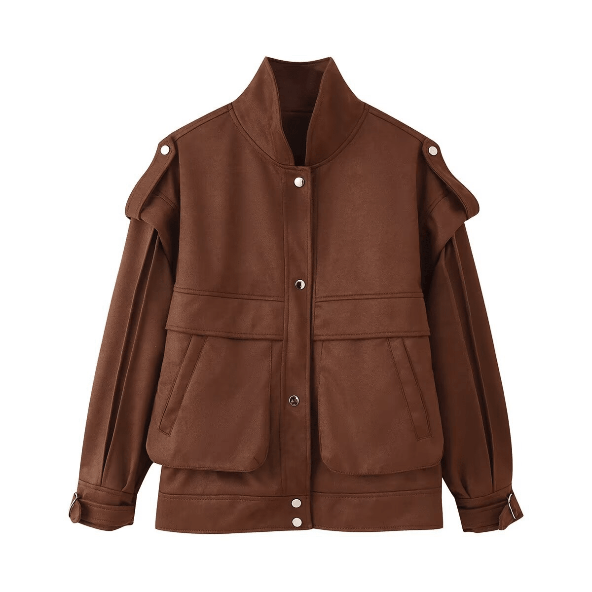 Strukturierte Jacke mit breiten Schultern. Wildlederoptik