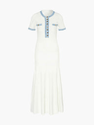 Annie – Weißes Strick-Maxikleid