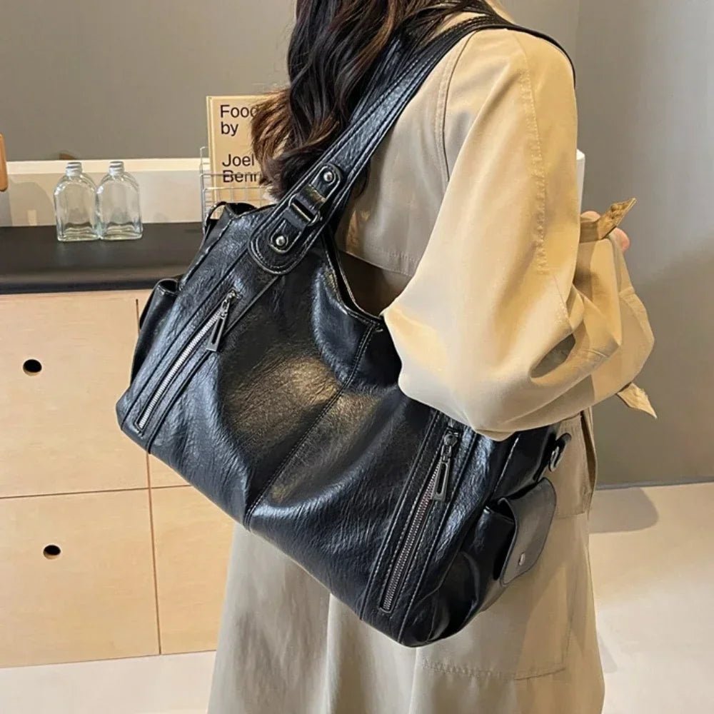 Stylische Kunstleder-Schultertasche