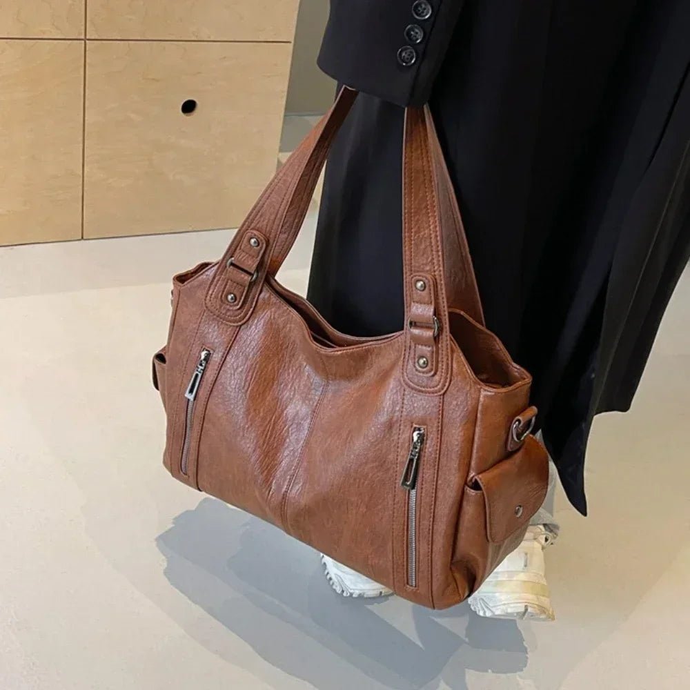 Stylische Kunstleder-Schultertasche