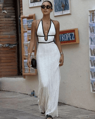 Rachel – Neckholder-Maxikleid mit Schnürung
