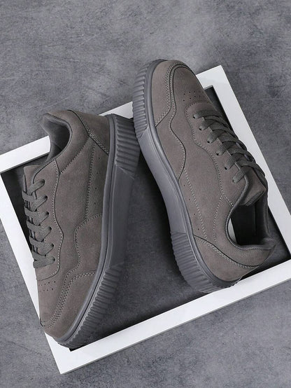 OLANE Stylish Lace - Up Suede Sneakers Grey42Men's Shoes
