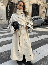 Stylisher langer Trenchcoat mit Gürtel