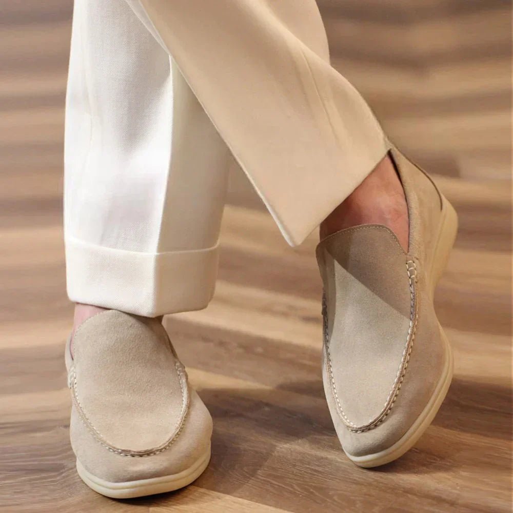 OLANE Stylish Modern Slip - On Suede Loafers Beige39Men's Shoes