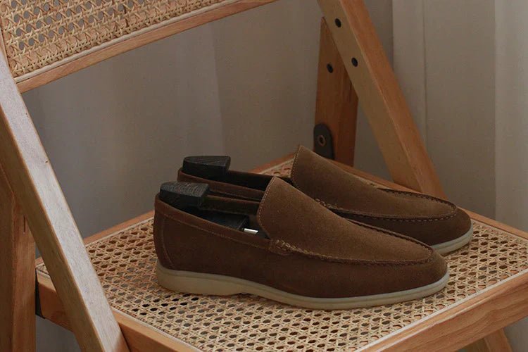 OLANE Stylish Modern Slip - On Suede Loafers Brown39Men's Shoes