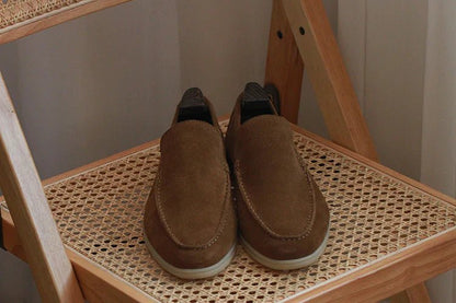 OLANE Stylish Modern Slip - On Suede Loafers Brown42Men's Shoes