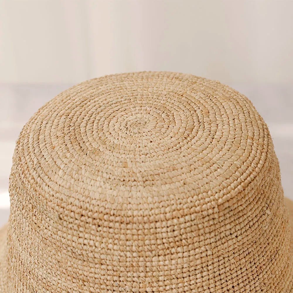 OLANE Stylish Raffia Bucket Hat Light Brown56-58 cmWomen's Accessories