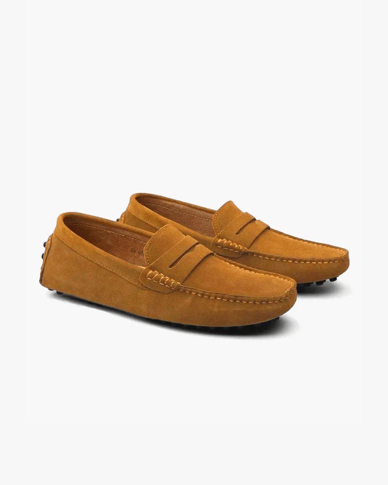 OLANE Stylish Slip - On Suede Penny Loafers Coffee38Men's Shoes