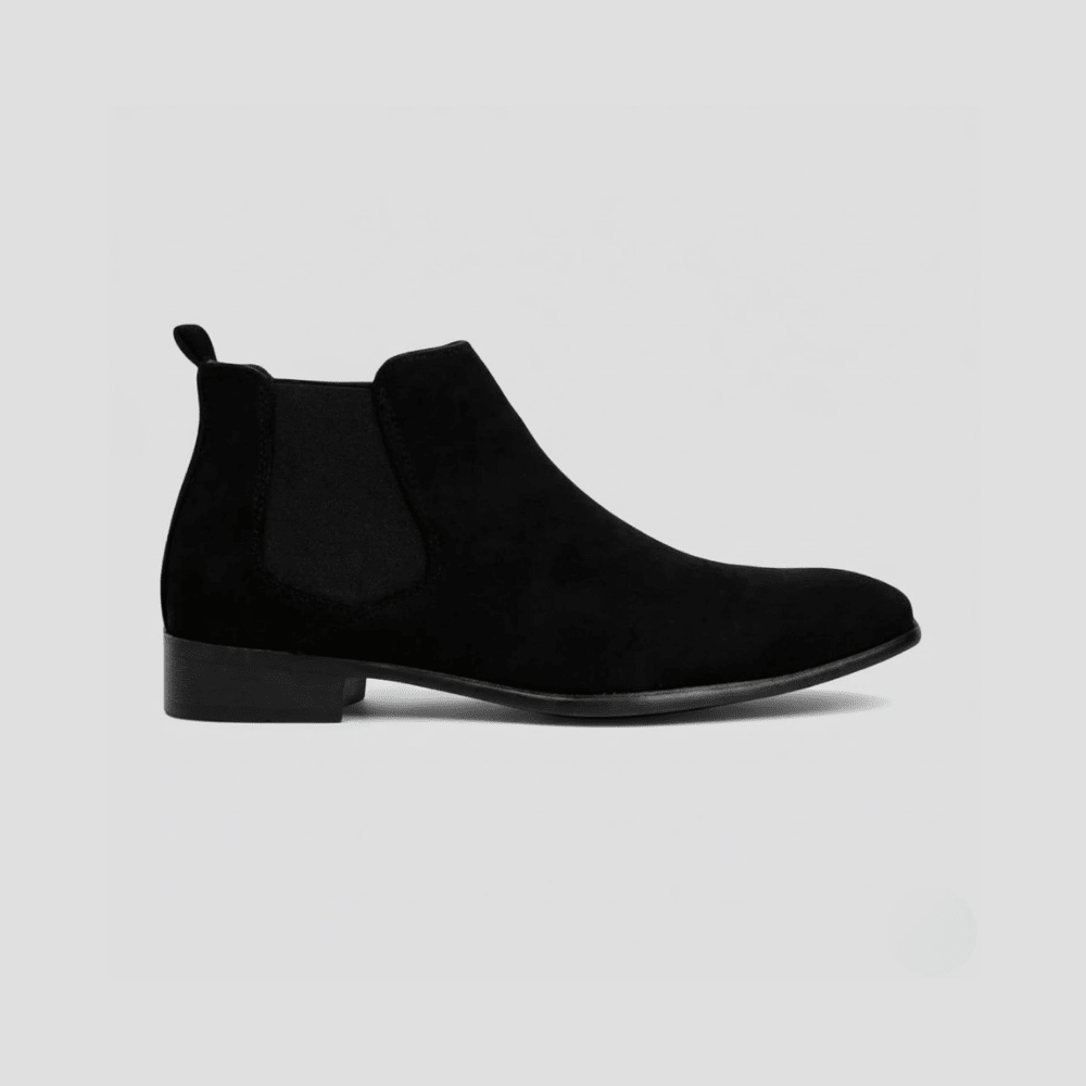 OLANE Suede Pointed Toe Chelsea Boots Black42Men's Shoes