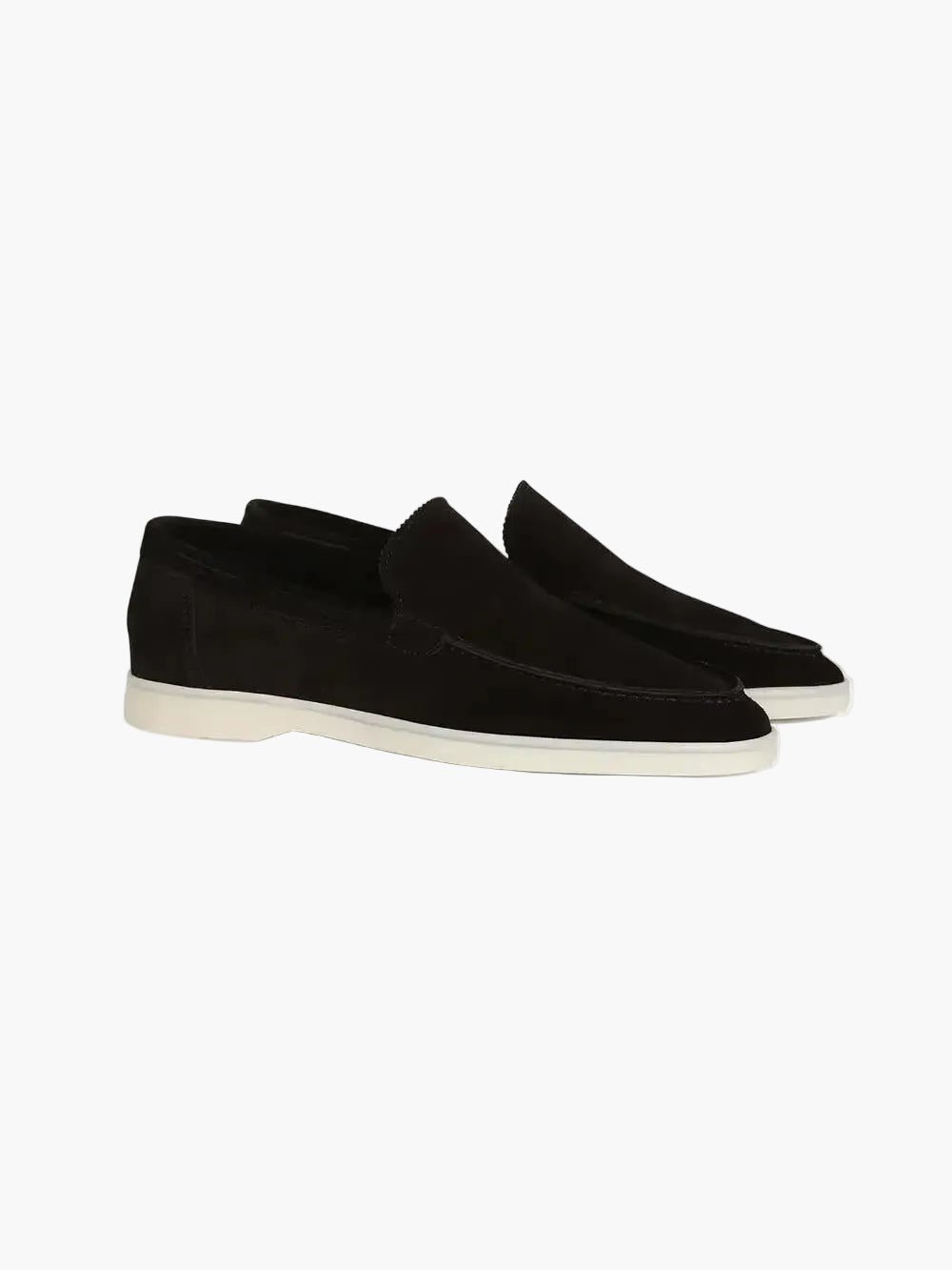OLANE Suede Slip - On Yacht Loafers Black36Men's Shoes