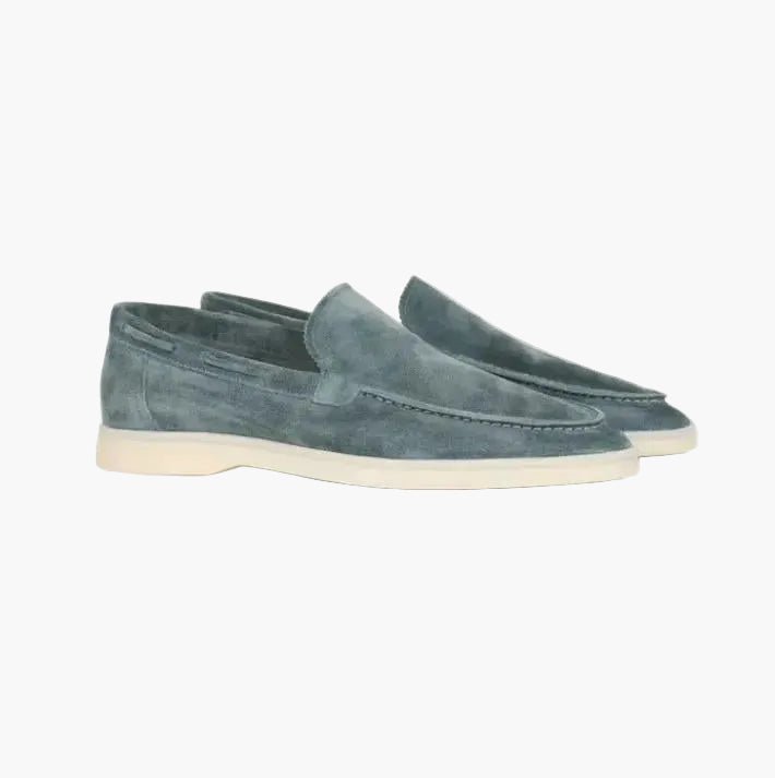 OLANE Suede Slip - On Yacht Loafers Blue36Men's Shoes