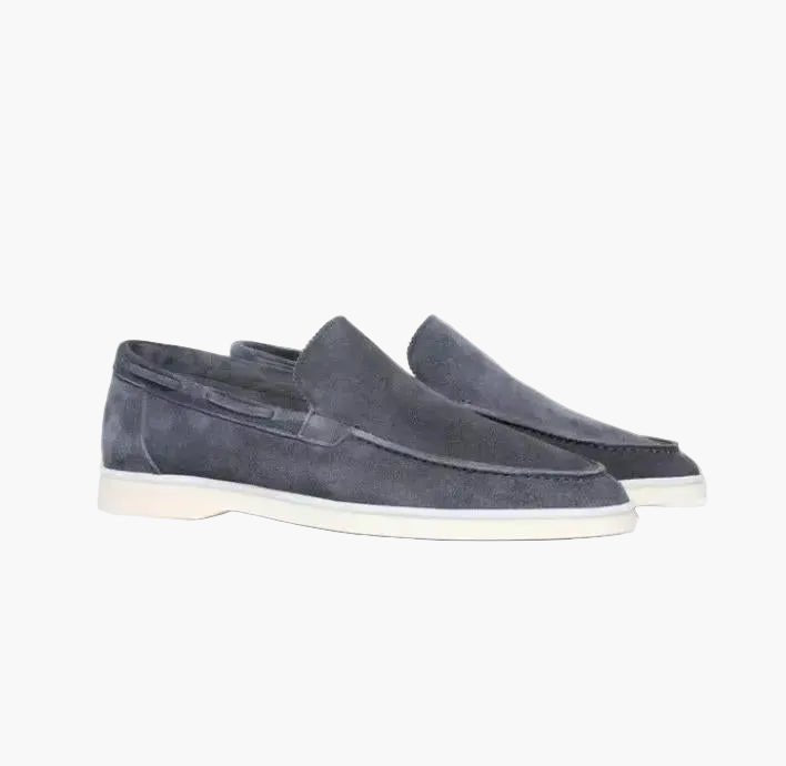 OLANE Suede Slip - On Yacht Loafers Dark Grey36Men's Shoes