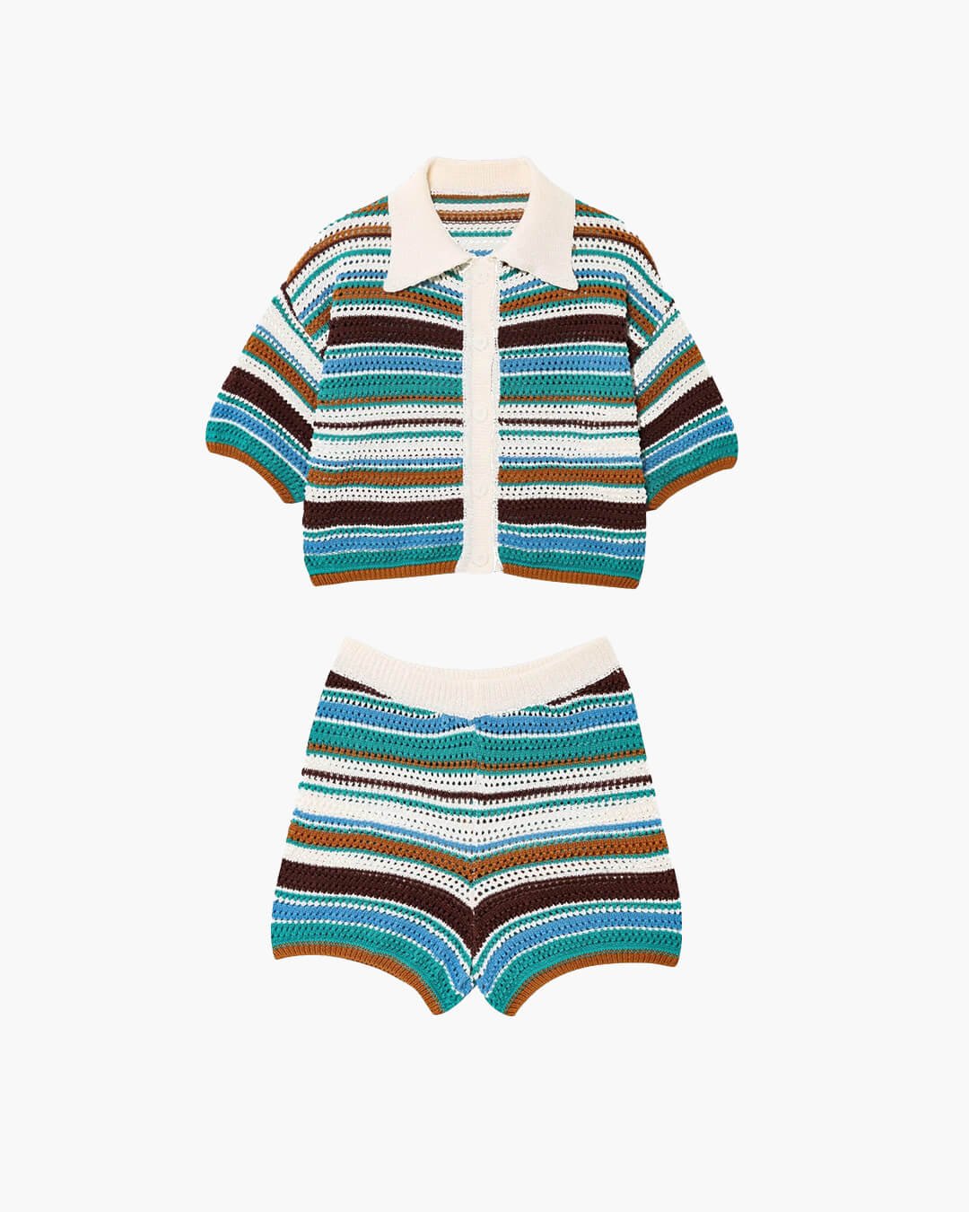 OLANE Teresa Striped Crochet Co-ord Set TwilightMWomen's Sets