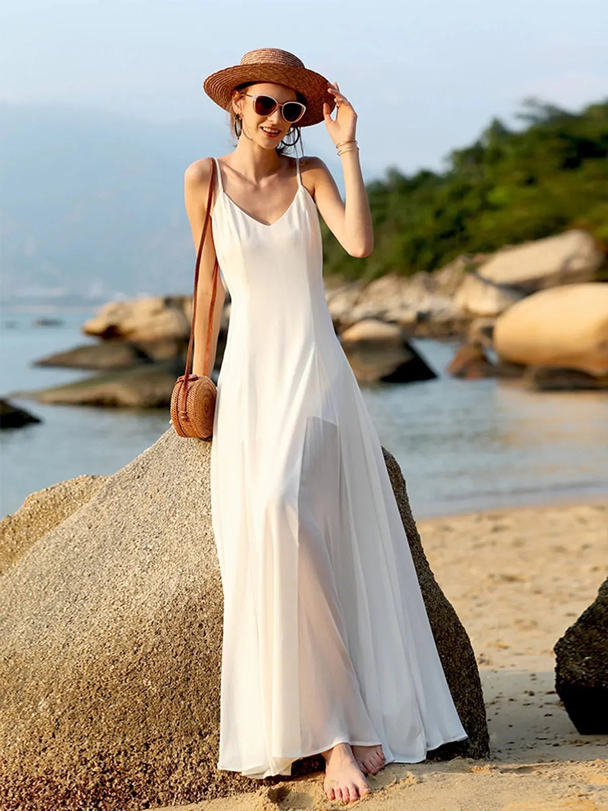 OLANE V-Neck Backless Cami Maxi Dress XSWomen's Dresses