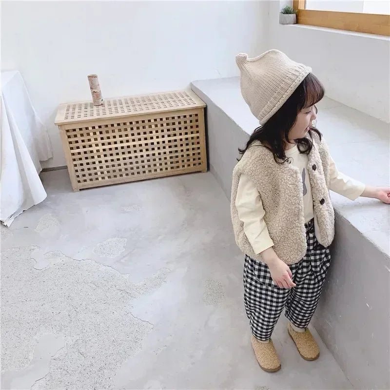 OLANE Velvet Baby Vest Light Brown90 (1-2 Years)Kids' Coats & Jackets