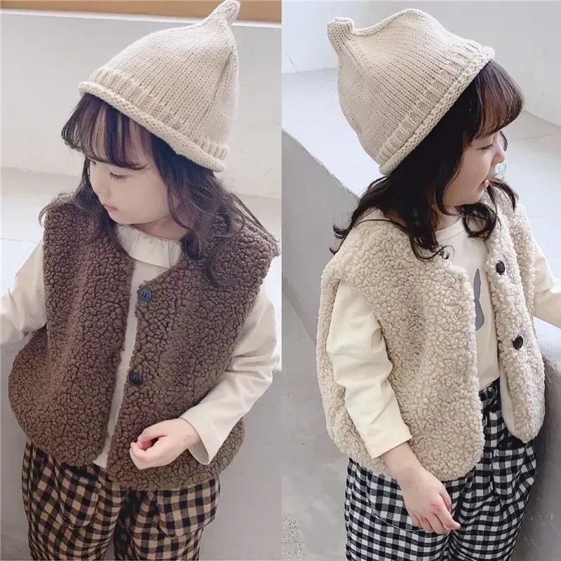 OLANE Velvet Baby Vest Light Brown90 (1-2 Years)Kids' Coats & Jackets