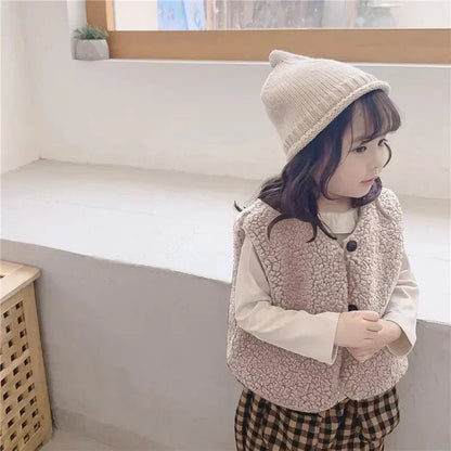 OLANE Velvet Baby Vest Light Brown90 (1-2 Years)Kids' Coats & Jackets