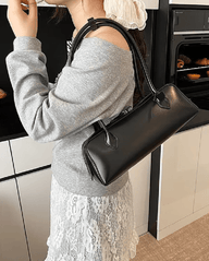 Vintage-Baguette-Tasche aus Kunstleder
