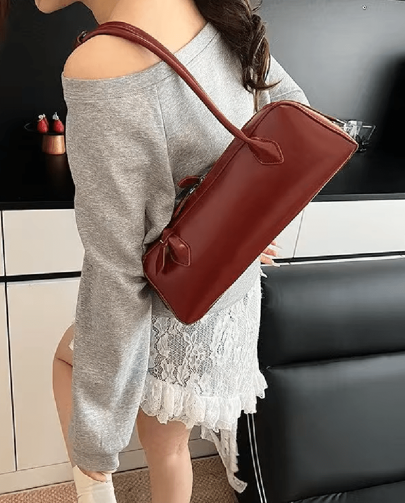 Vintage-Baguette-Tasche aus Kunstleder