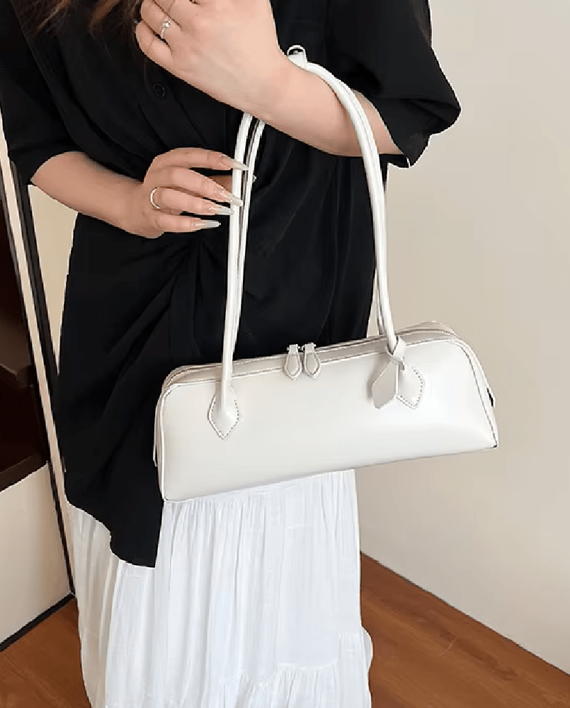 Vintage-Baguette-Tasche aus Kunstleder