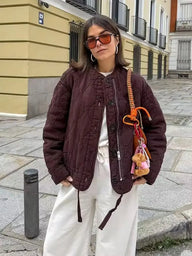 Ahlena – Wattierter Steppmantel im Vintage-Stil