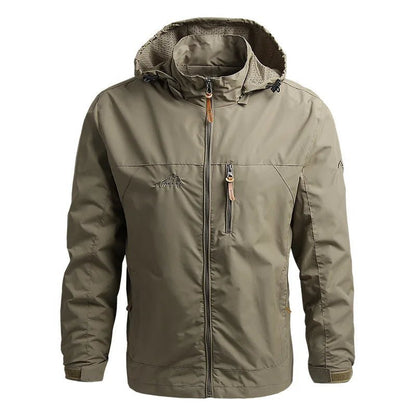 OLANE Waterproof Hooded Tactical Jacket Army GreenMMen's Coats & Jackets