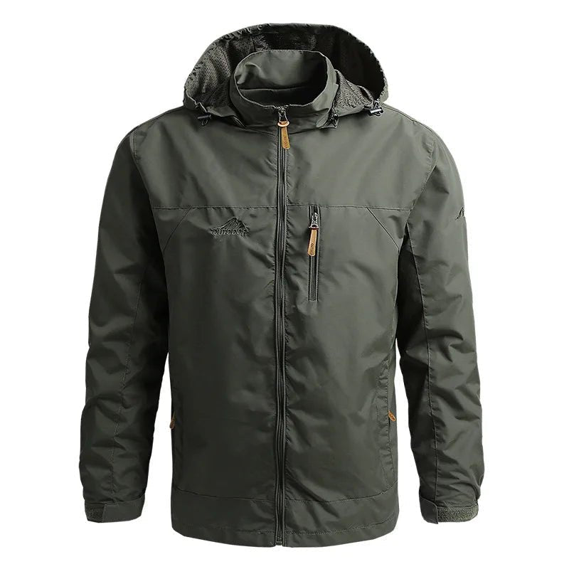 OLANE Waterproof Hooded Tactical Jacket Army GreenMMen's Coats & Jackets