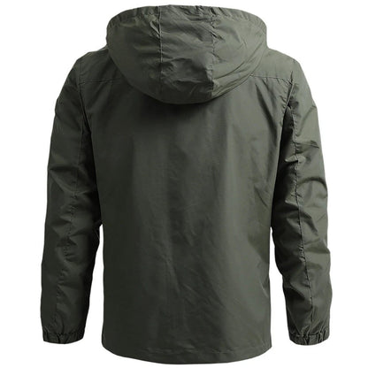 OLANE Waterproof Hooded Tactical Jacket Army GreenMMen's Coats & Jackets