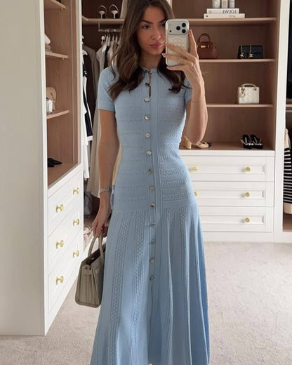 OLANE Wren Ribbed Knit Midi Dress BlueXSWomen's Dresses