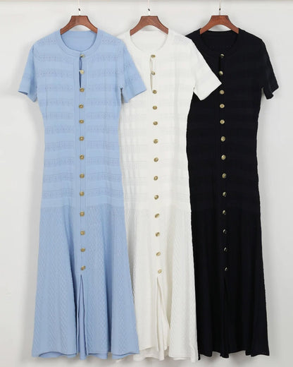 OLANE Wren Ribbed Knit Midi Dress NavyXSWomen's Dresses