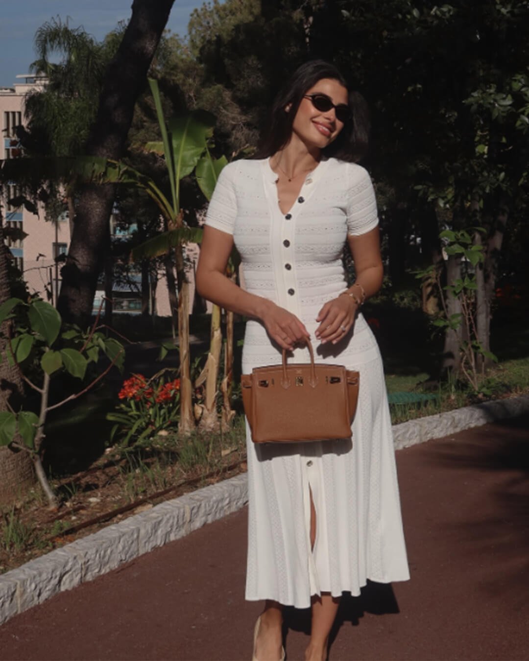 OLANE Wren Ribbed Knit Midi Dress WhiteXSWomen's Dresses