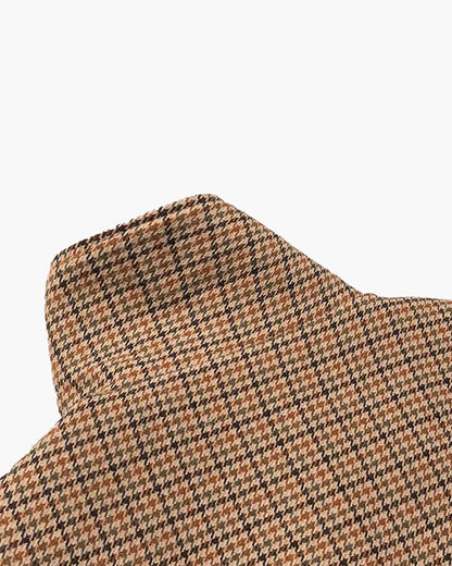 Funnel Neck Houndstooth Short Jacket
